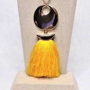 Necklace & Earrings Tassel & Beaded Gold-Tone Chain Costume Jewelry